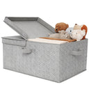Jumbo Fabric Storage Bin with Double-open Lid
