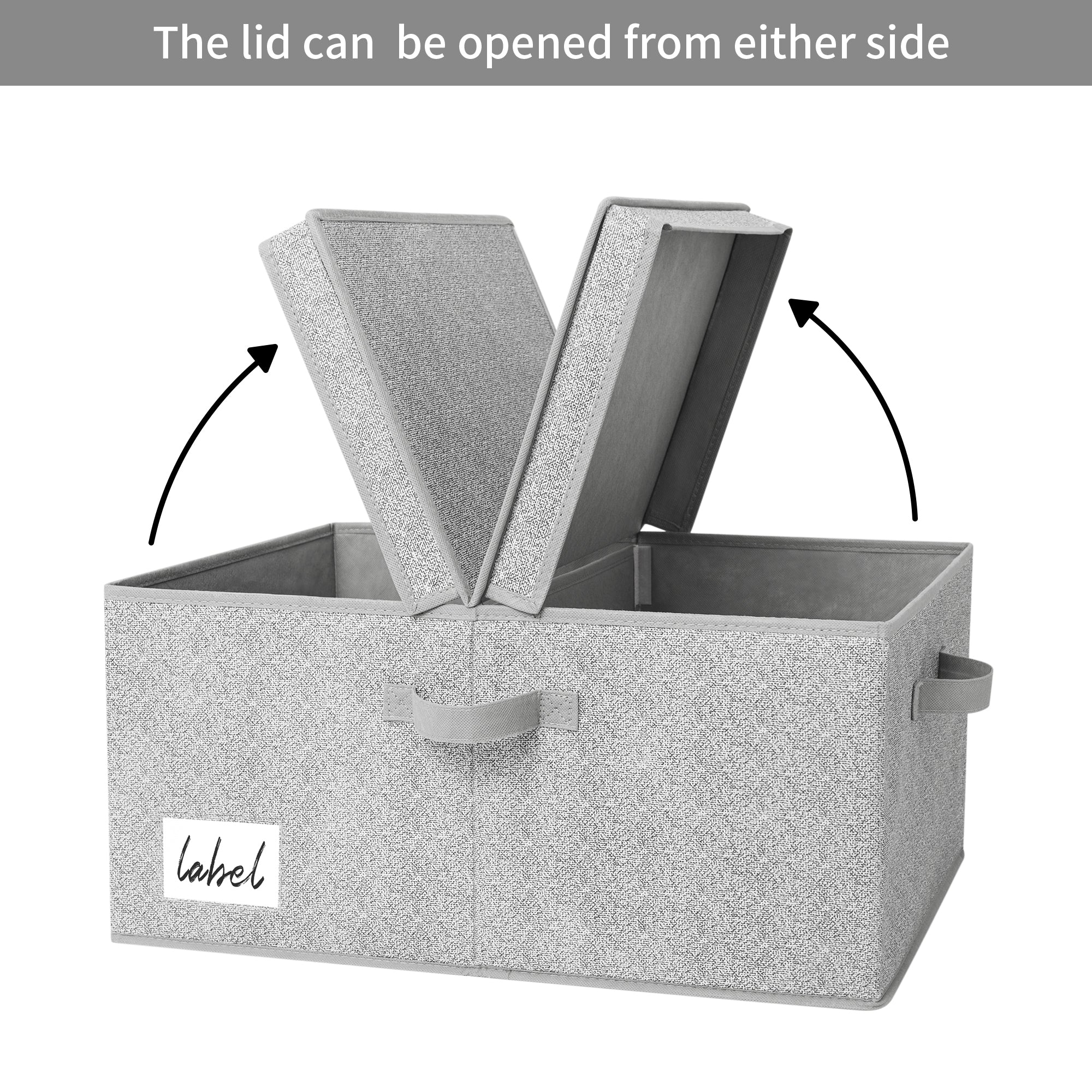 Fabric Storage Bin with Lid – Large Closet Box, 63L – GRANNY SAYS