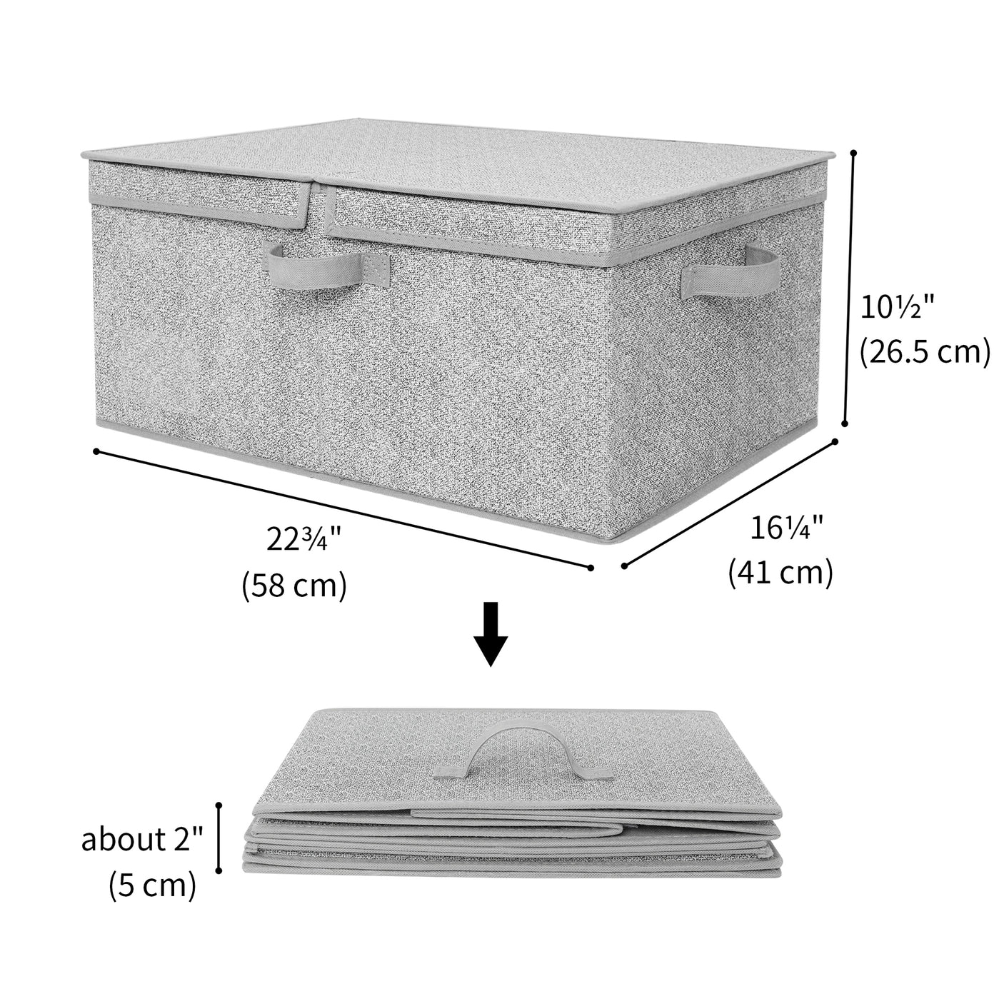 Jumbo Fabric Storage Bin with Double-open Lid