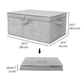 Jumbo Fabric Storage Bin with Double-open Lid