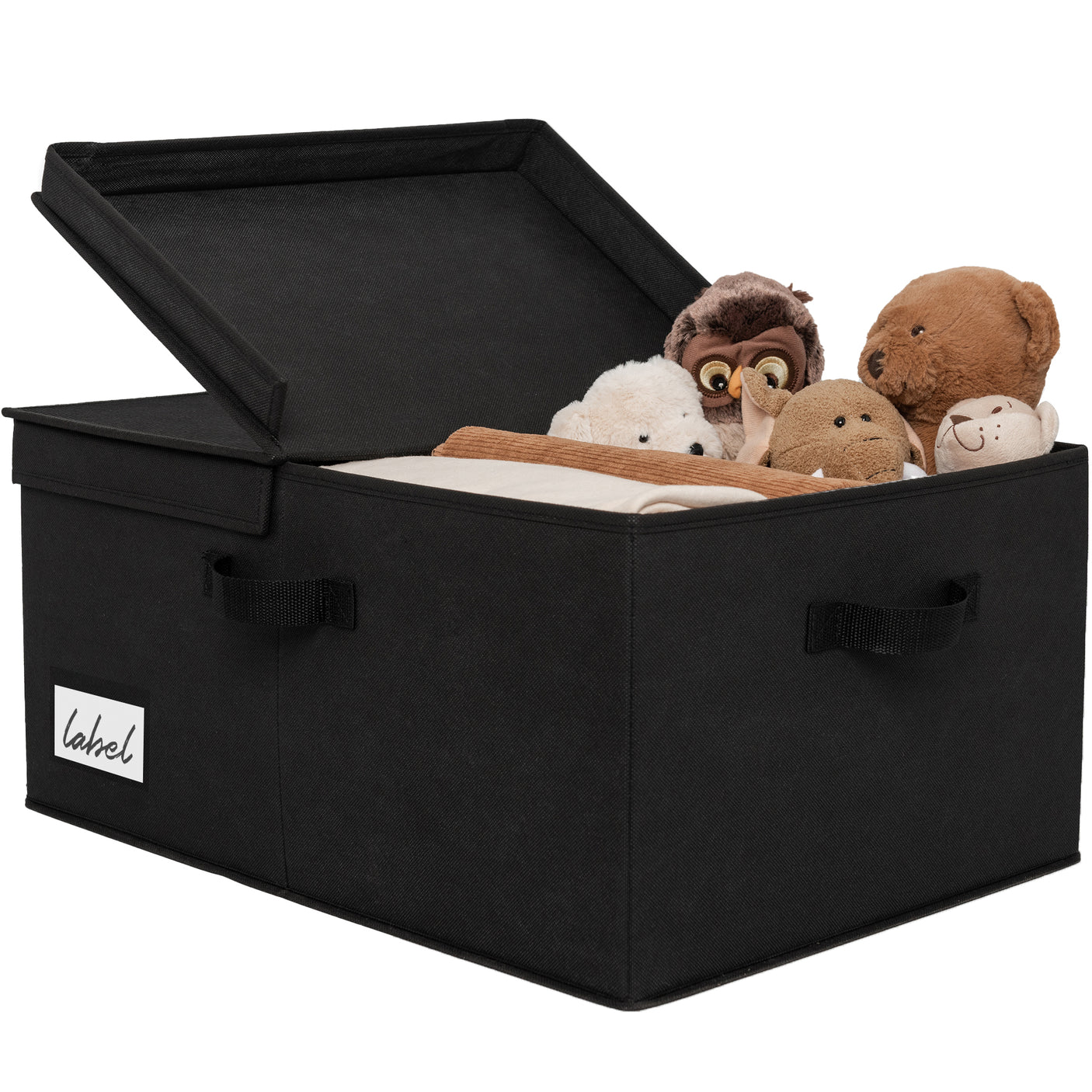 Jumbo Fabric Storage Bin with Double-open Lid