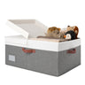 Jumbo Fabric Storage Bin with Double-open Lid