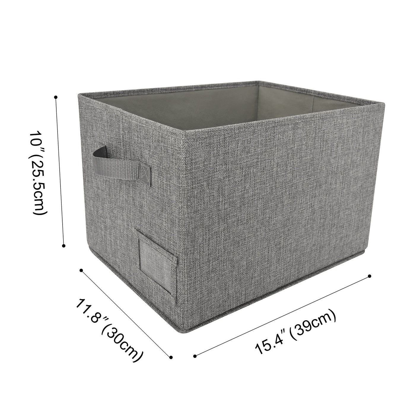 Lidless Fabric Storage Bin with Label Holder