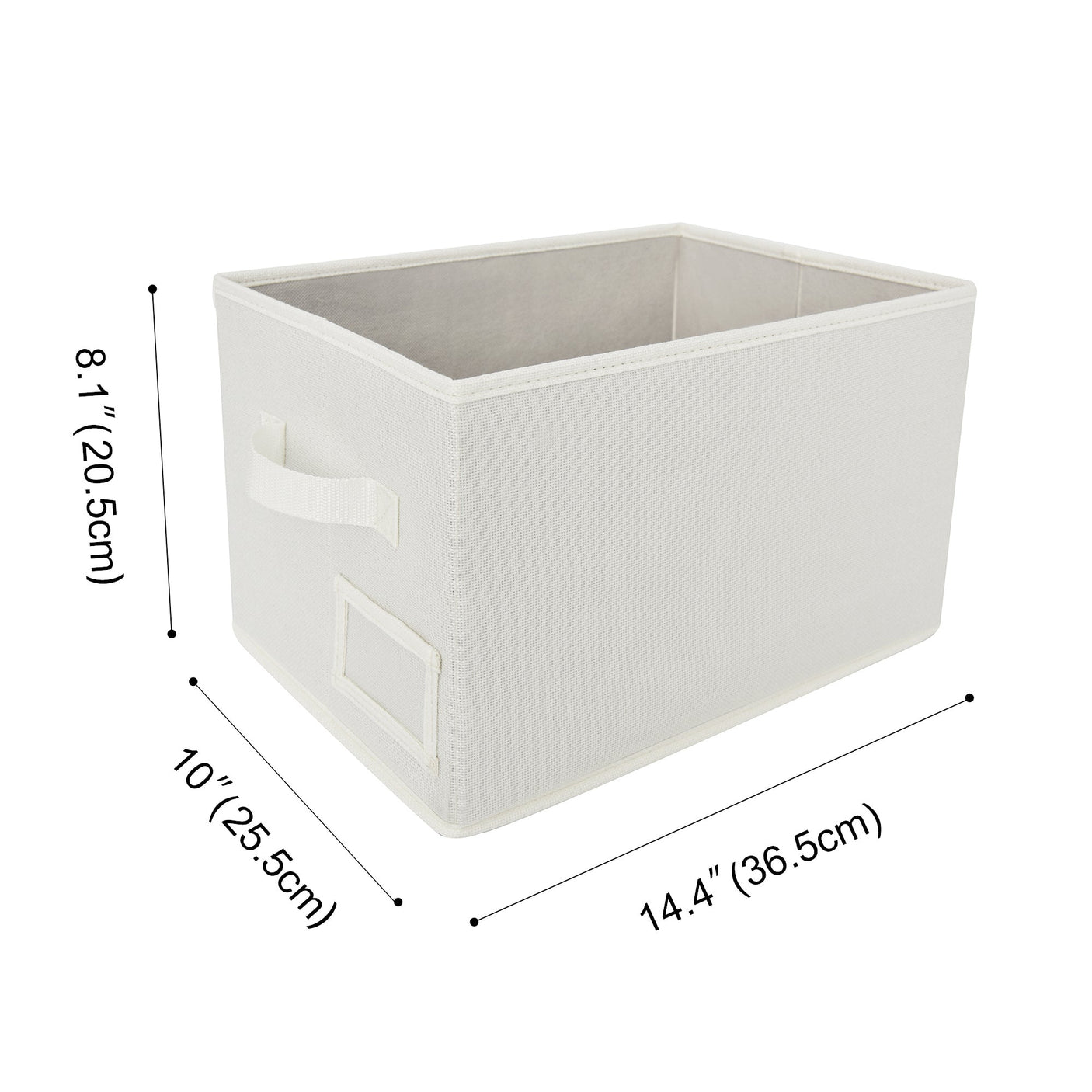 Lidless Fabric Storage Bin with Label Holder