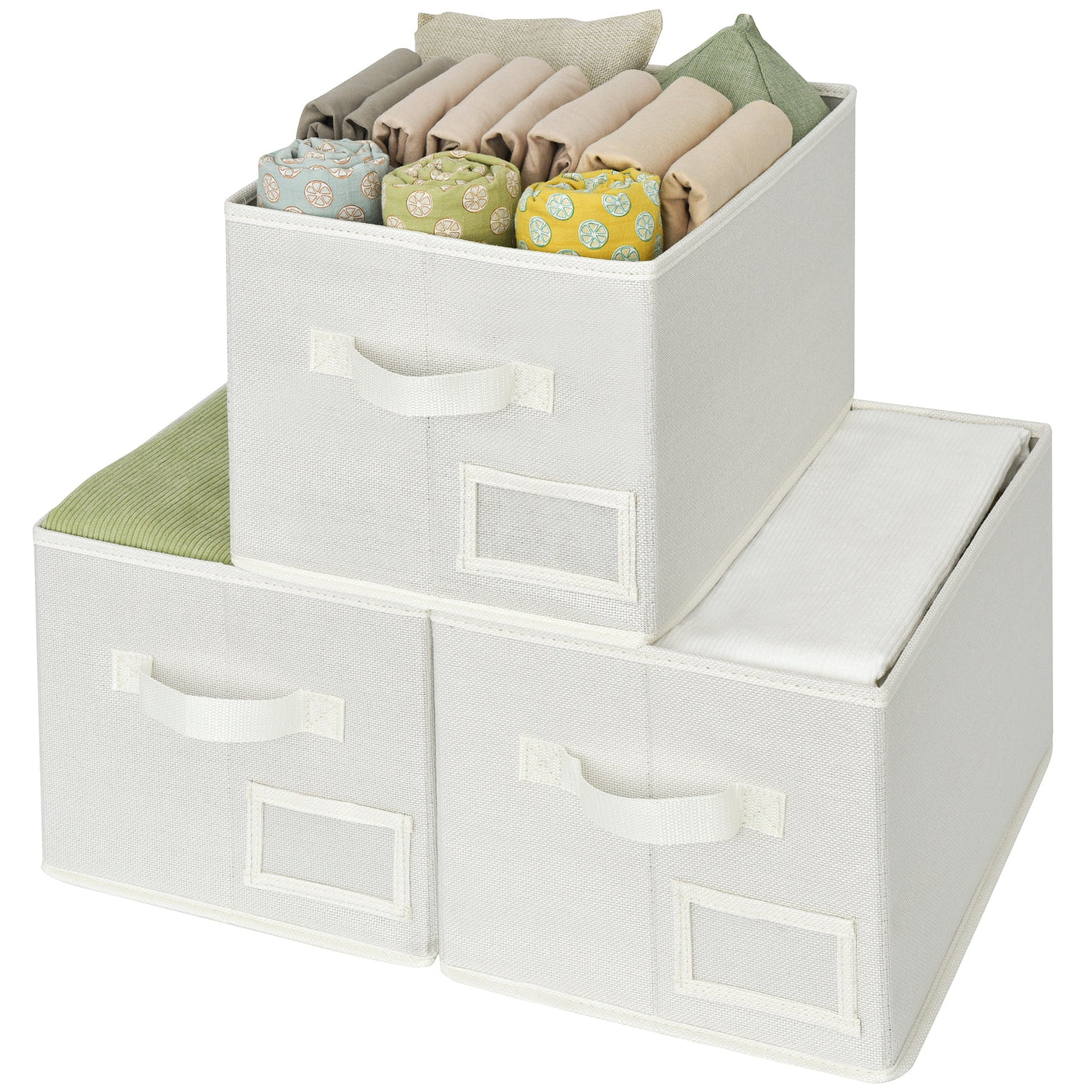 Lidless Fabric Storage Bin with Label Holder