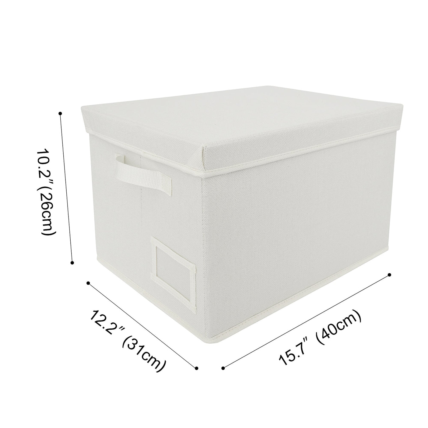 Fabric Storage Bins with Lids and Label Holder