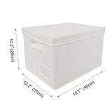 Fabric Storage Bins with Lids and Label Holder