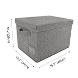 Fabric Storage Bins with Lids and Label Holder