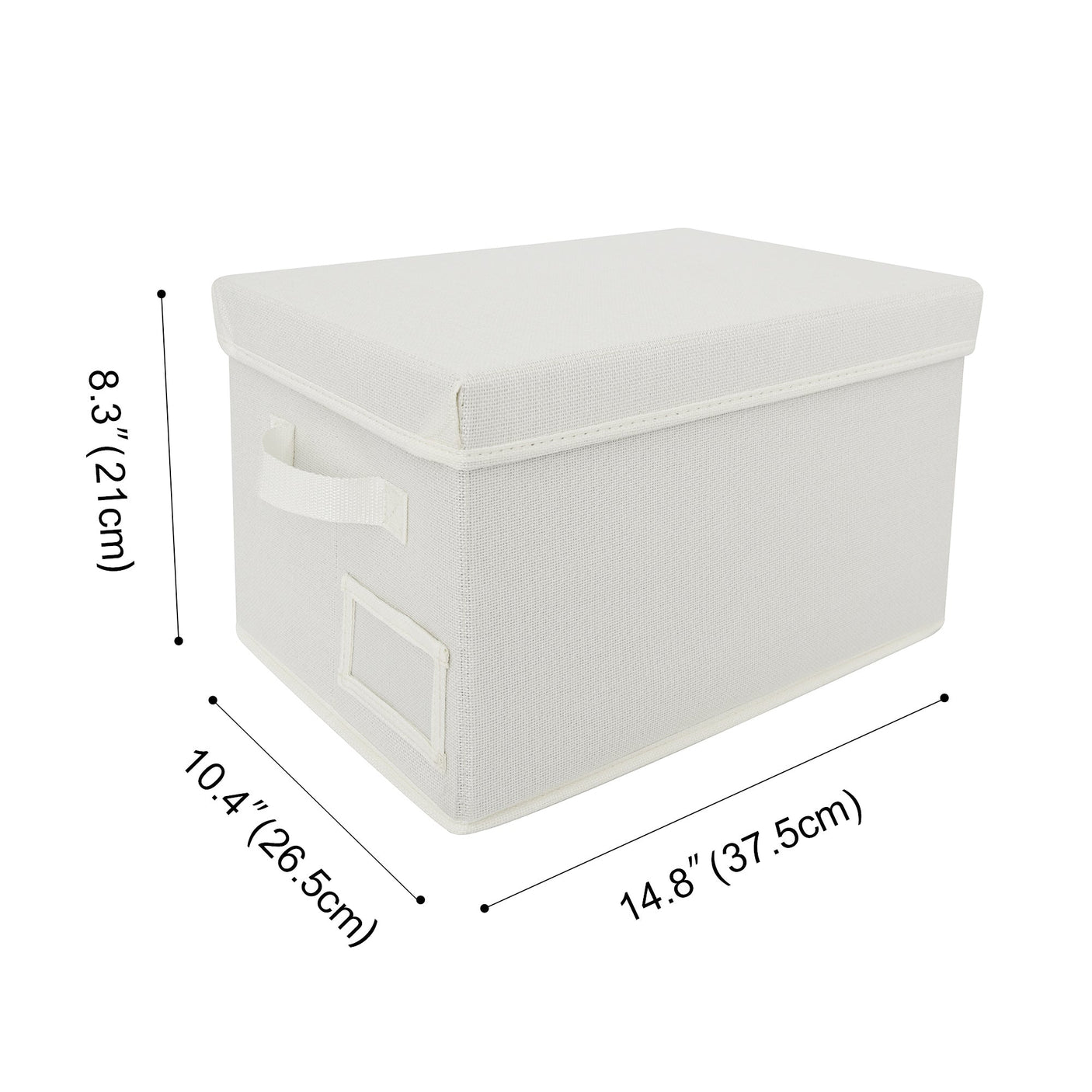 Fabric Storage Bins with Lids and Label Holder