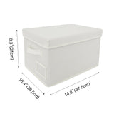 Fabric Storage Bins with Lids and Label Holder