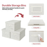 🍀Fabric Storage Bins with Lids, Pack of 3