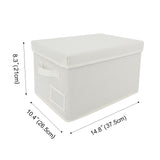 🍀Fabric Storage Bins with Lids, Pack of 3