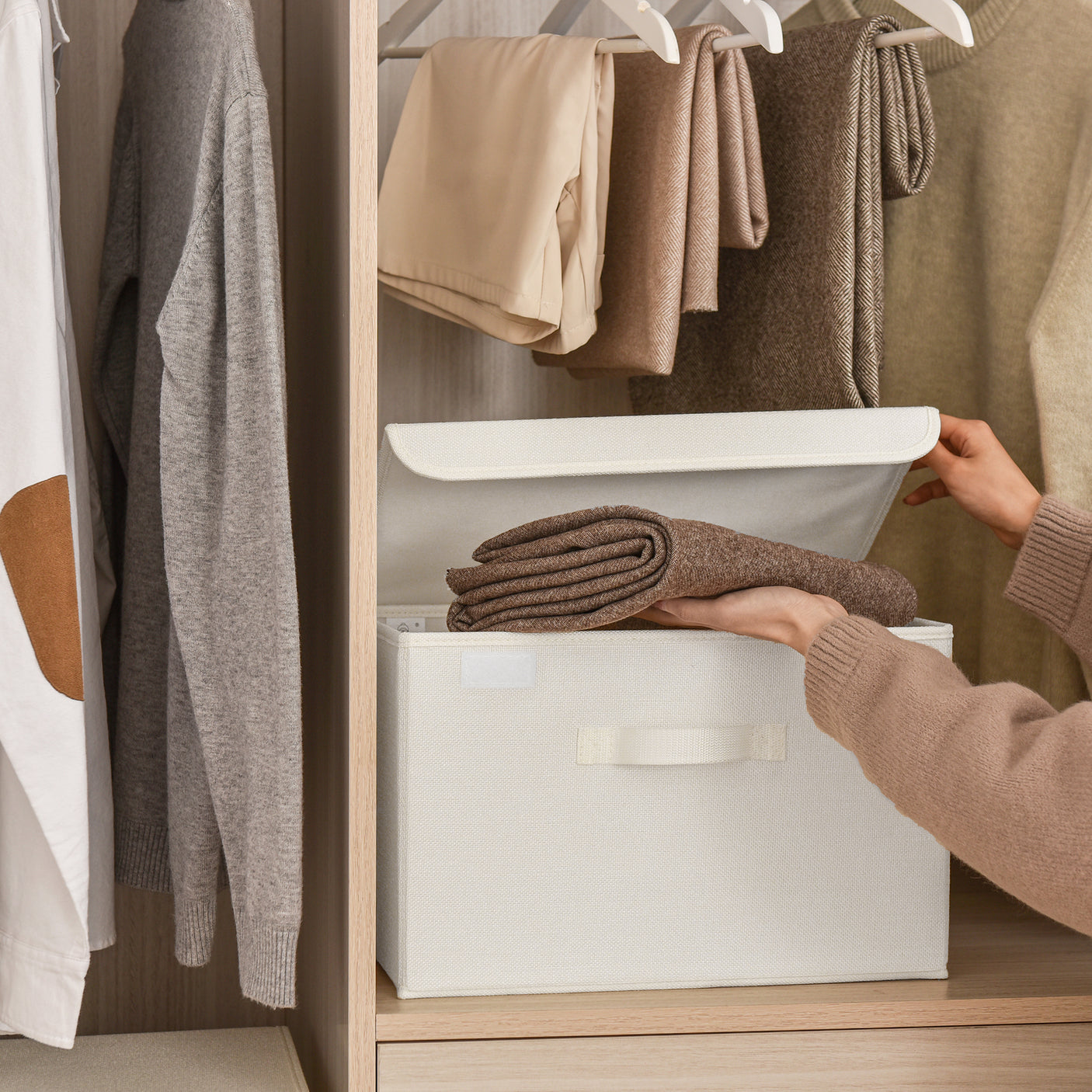 Storage Bins with Flip-up Lids