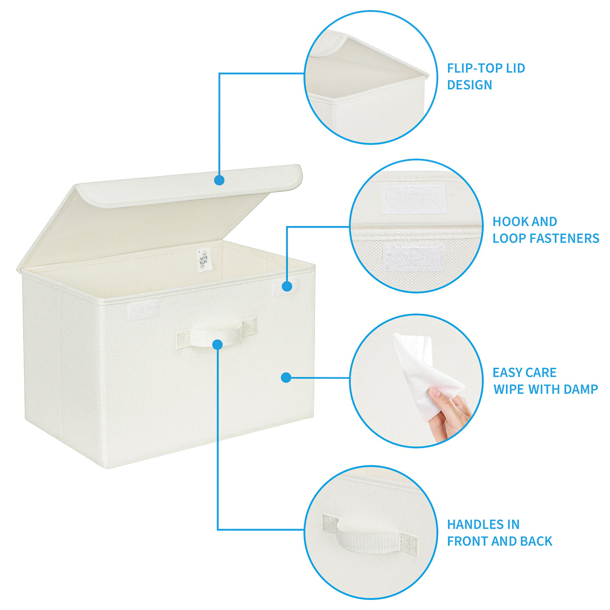 🍀Cloth Storage Bins with Lids, Pack of 2