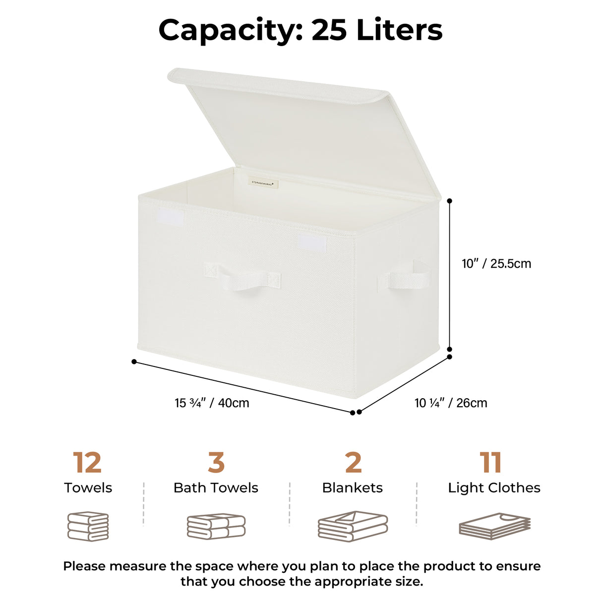 🍀Cloth Storage Bins with Lids, Pack of 2