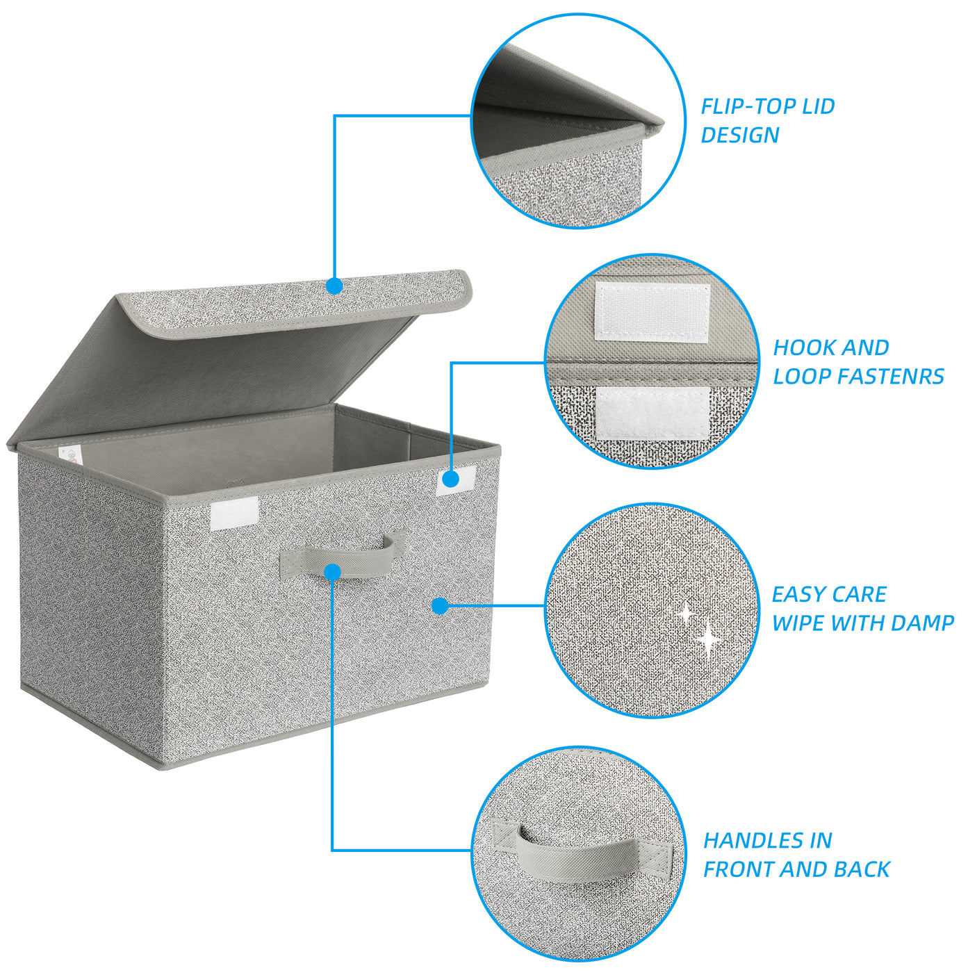 Storage Bins with Flip-up Lids