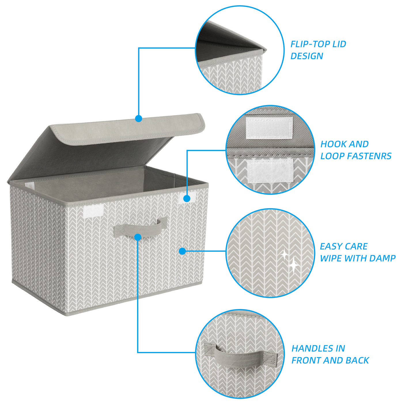 Storage Bins with Flip-up Lids