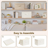 Fabric Storage Bins with Flip-Top Lid, Large, 2-Pack, Ivory White & Khaki