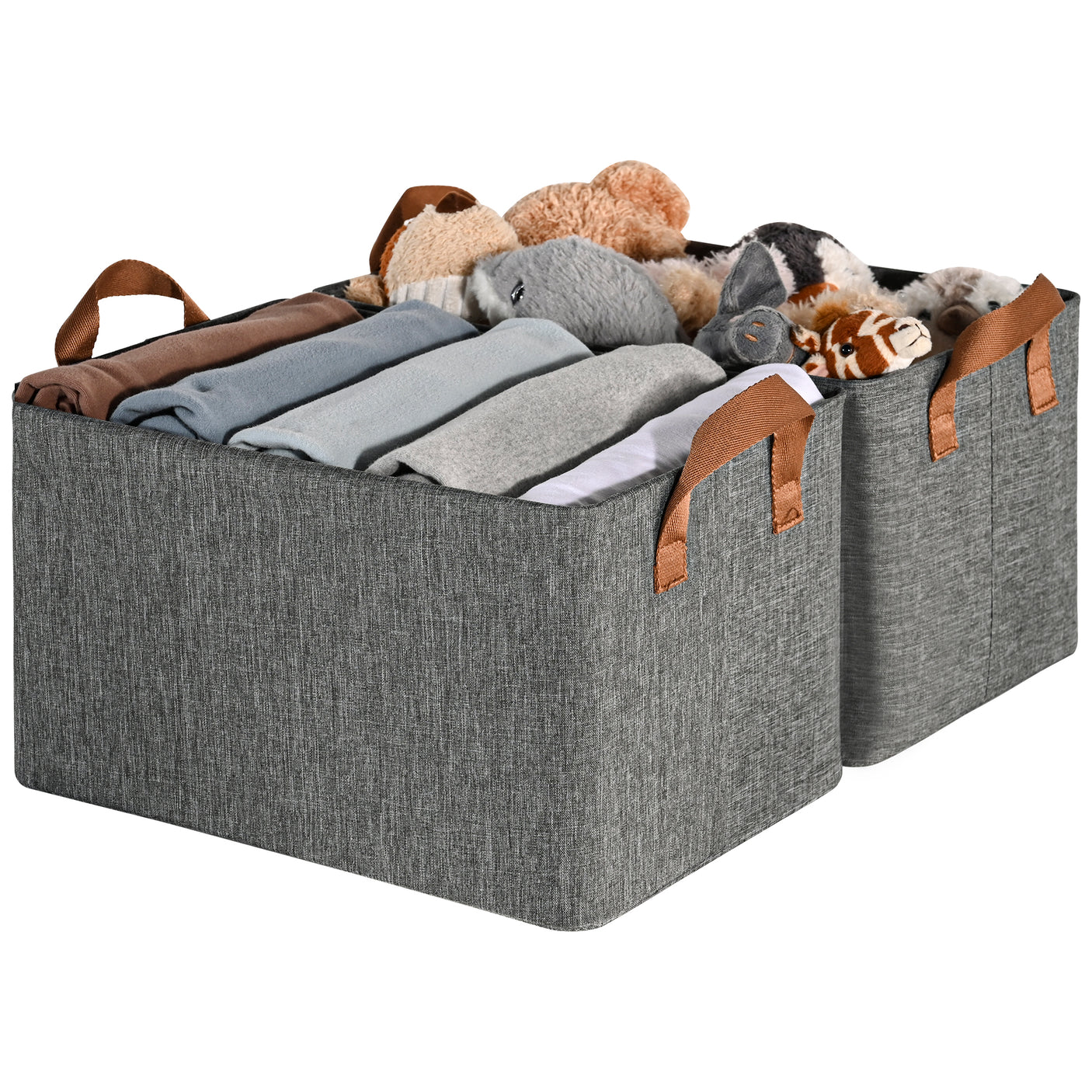 Storage Baskets with Metal Frame, 2 Pack