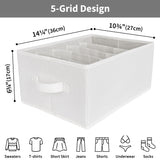 5-Grid Drawer Clothes Organizer, 6 Pack