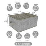 5-Grid Drawer Clothes Organizer, 6 Pack