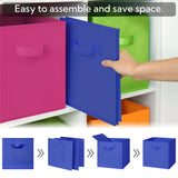 13 Inch Rainbow Colorful Cube Storage Bins, 6-Pack