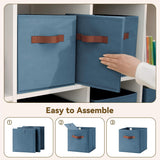 11 Inch Cube Storage Bins for Shelves, 6-Pack, Light Blue