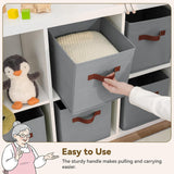 11 Inch Cube Storage Bins, Grey, 6-Pack