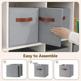 11 Inch Cube Storage Bins, Grey, 6-Pack