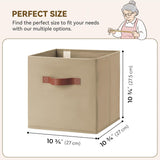 11 Inch Cube Organizers, Khaki, 6-Pack