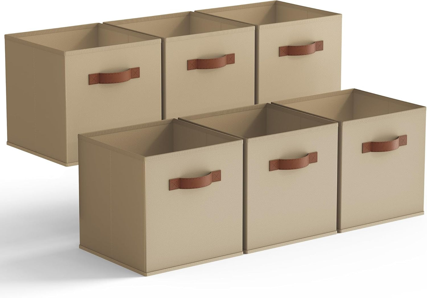 11 Inch Cube Organizers, Khaki, 6-Pack
