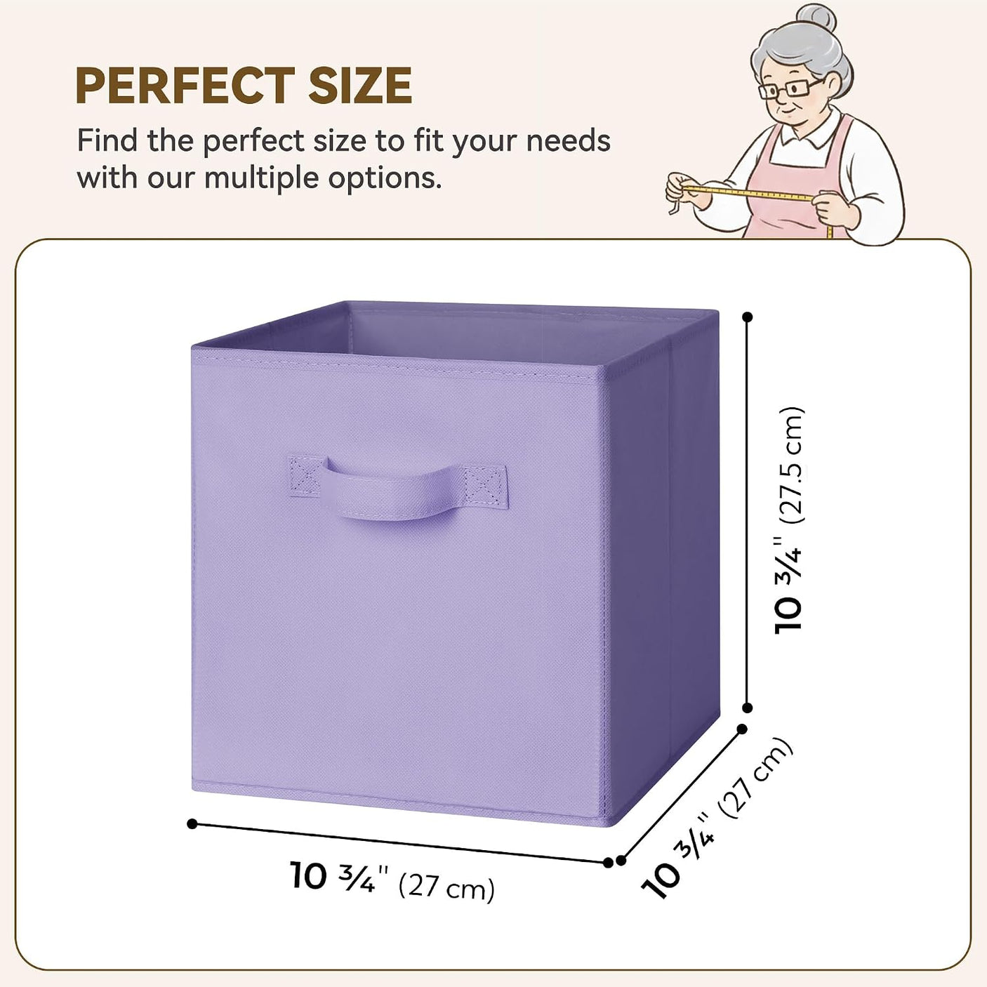 11 Inch Collapsible Cube Organizers, 6-Pack, Lavender Purple