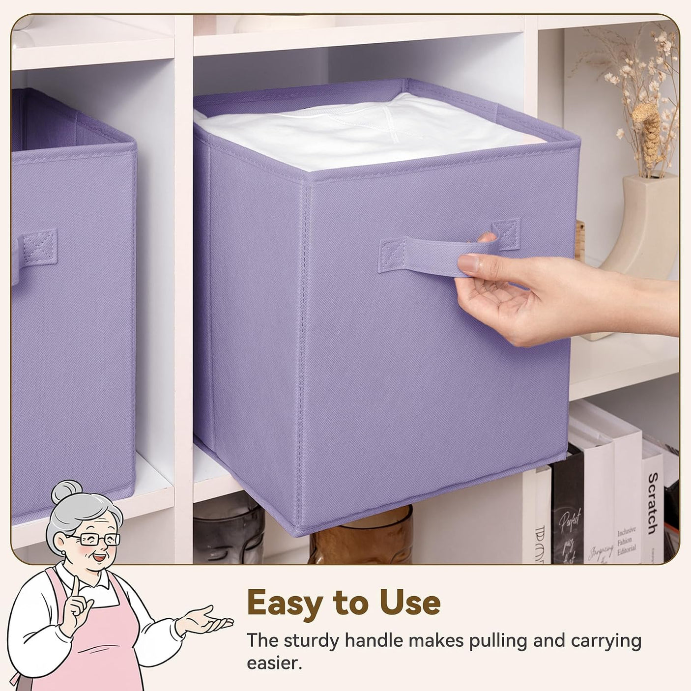 11 Inch Collapsible Cube Organizers, 6-Pack, Lavender Purple