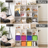 6-Pack 11 Inch Rainbow Colorful Cube Storage Bins