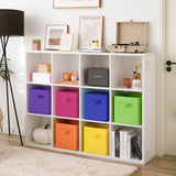 6-Pack 11 Inch Rainbow Colorful Cube Storage Bins