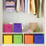 6-Pack 11 Inch Rainbow Colorful Cube Storage Bins