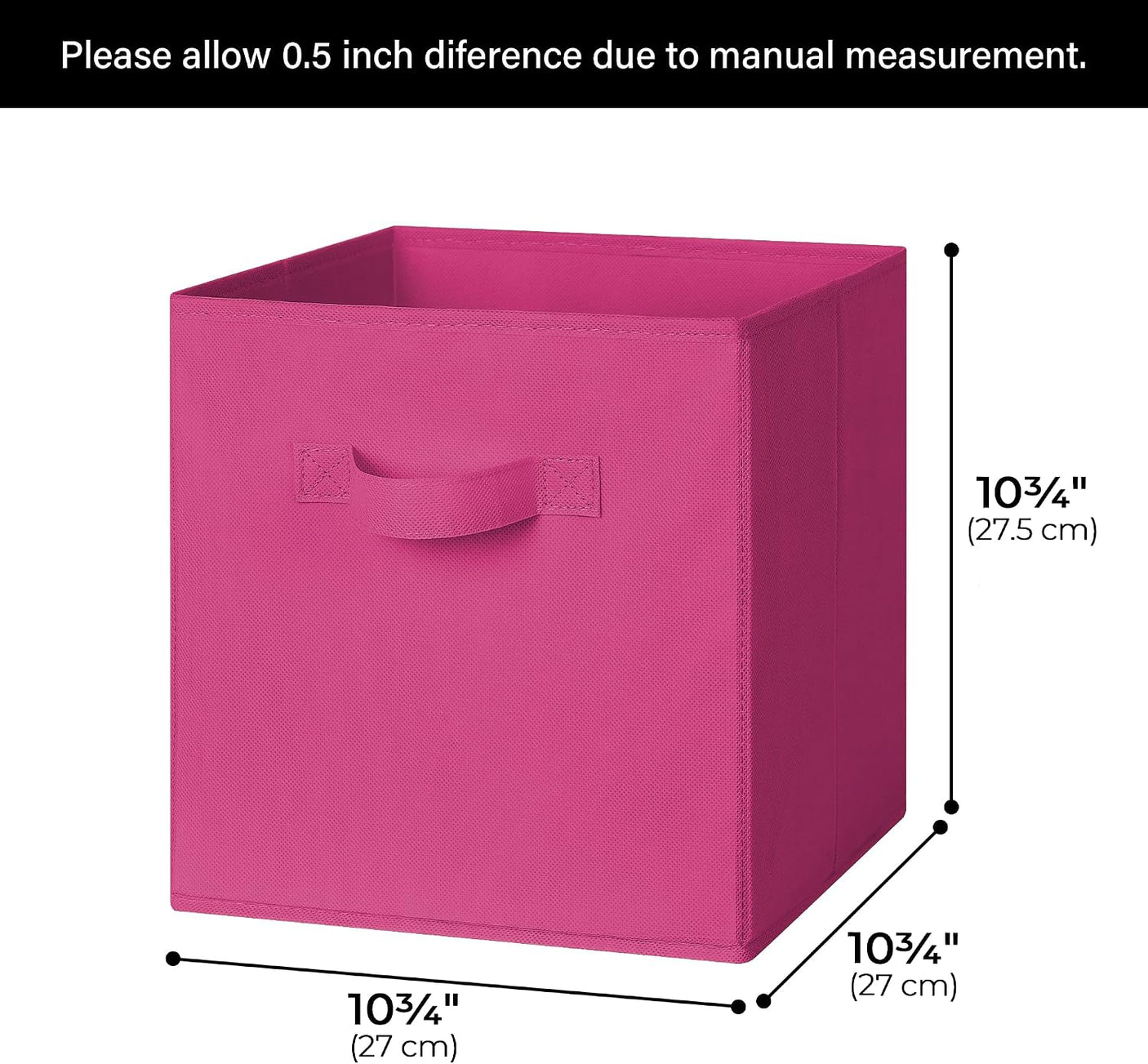 11 Inch Cube Storage Bins for Shelves, 6-Pack, Pink Gradient