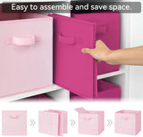 11 Inch Cube Storage Bins for Shelves, 6-Pack, Pink Gradient