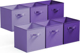 11 Inch Cube Storage Bins for Shelves, 6-Pack, Purple Gradient