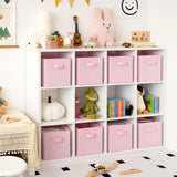 11 Inch Cube Storage Bins for Shelves, Pink, 8-Pack