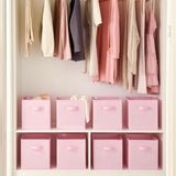 11 Inch Cube Storage Bins for Shelves, Pink, 8-Pack