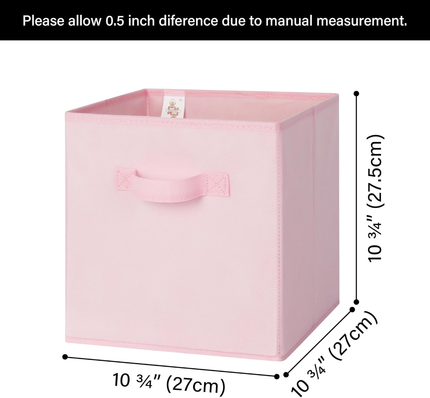 11 Inch Cube Storage Bins for Shelves, Pink, 8-Pack