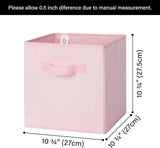 11 Inch Cube Storage Bins for Shelves, Pink, 8-Pack
