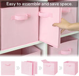 11 Inch Cube Storage Bins for Shelves, Pink, 8-Pack