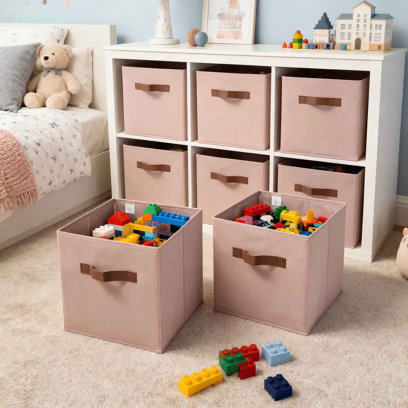 Cube Storage Bins, 13 x 13 inches, 6 Pack