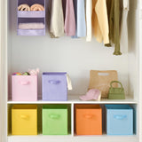 11 Inch Cube Storage Bins for Shelves, 6-Pack, Pastel Color