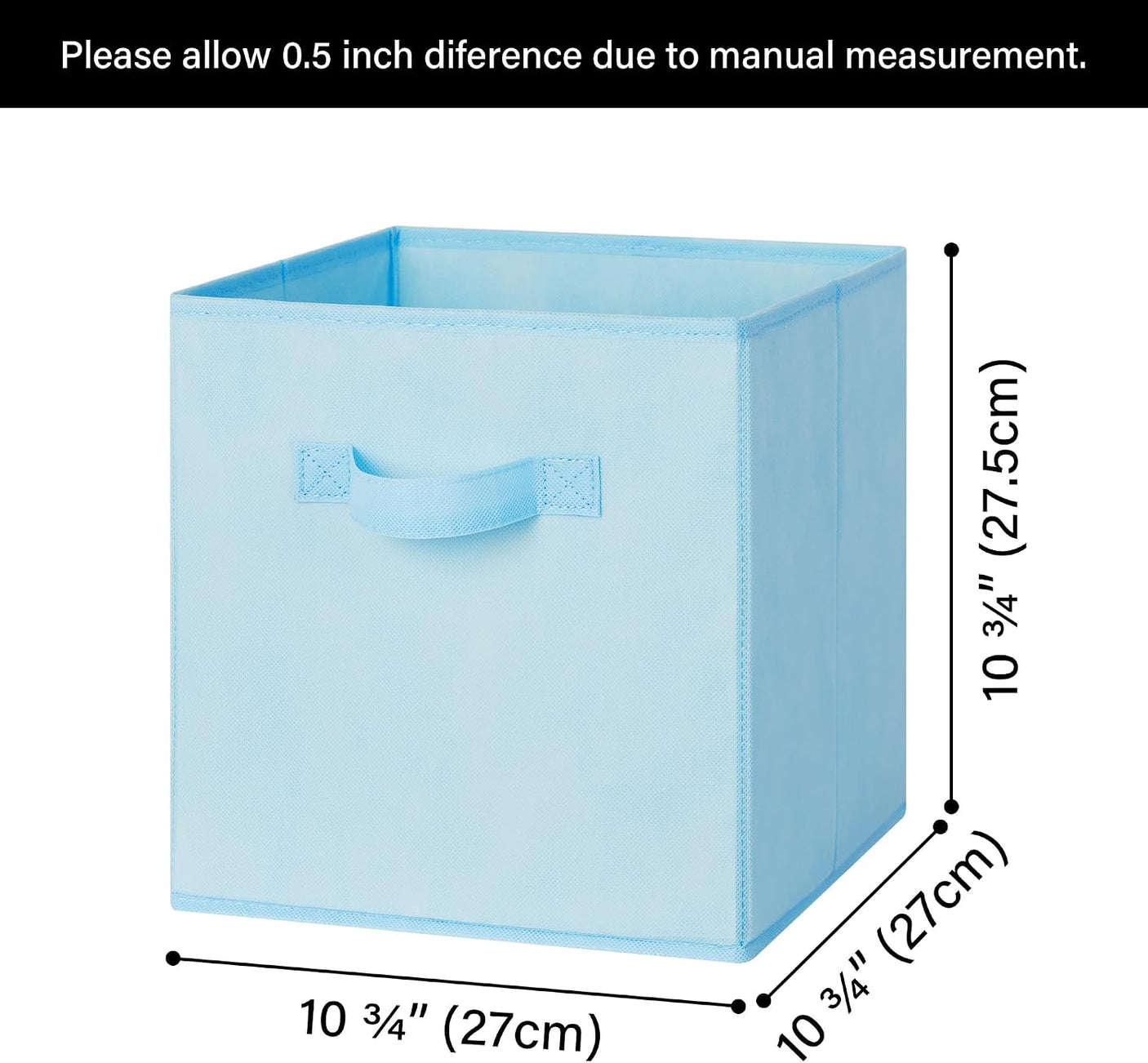 11 Inch Cube Storage Bins for Shelves, 6-Pack, Pastel Color