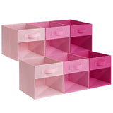 Cube Storage Bins with Clear Window, 11 Inch, 6-Pack, Pink Gradient