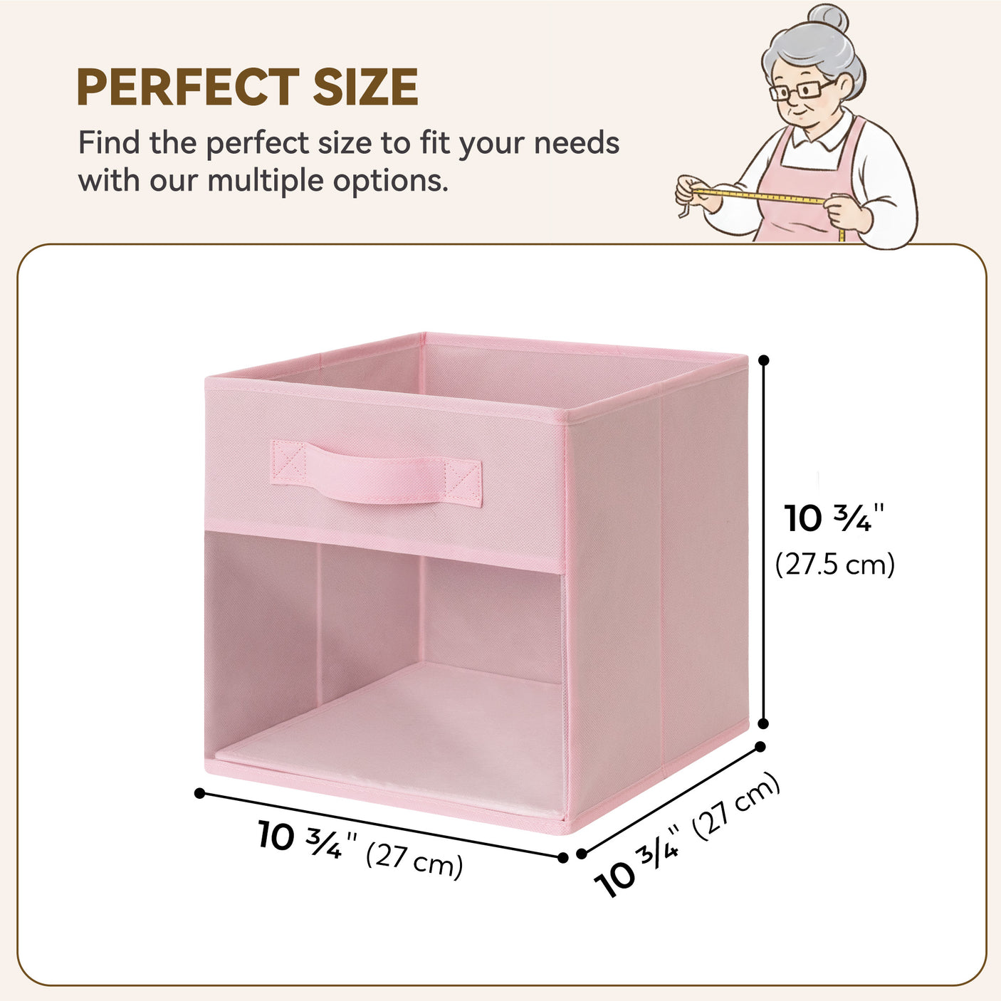 Cube Storage Bins with Clear Window, 11 Inch, 6-Pack, Colorful