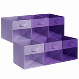 Cube Storage Bins with Clear Window, 11 Inch, 6-Pack, Purple Gradient